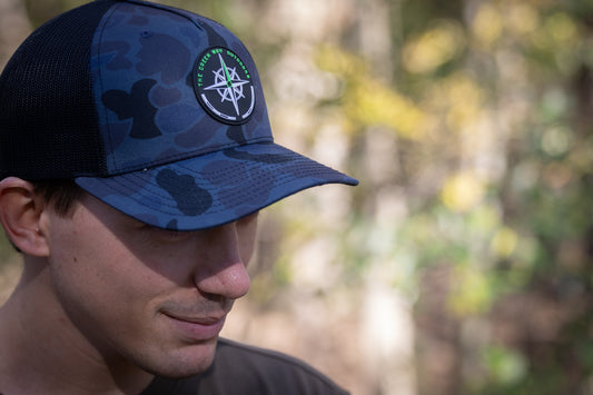 Black and Blue Camo Hat