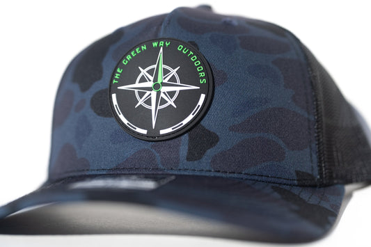 Black and Blue Camo Hat
