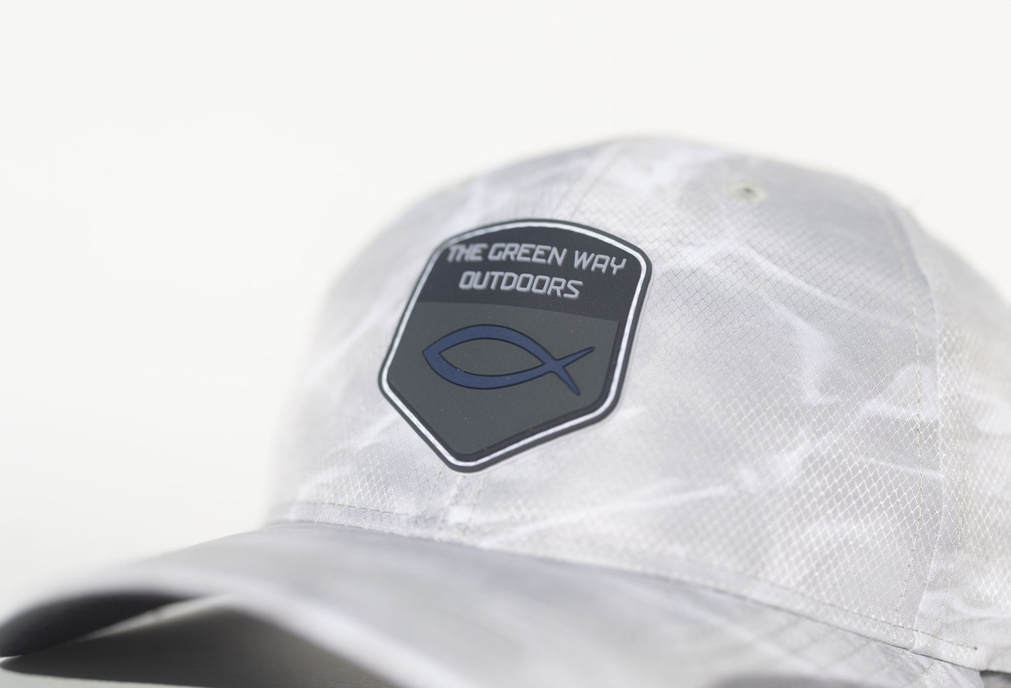 White Camo Jesus Fish Hat
