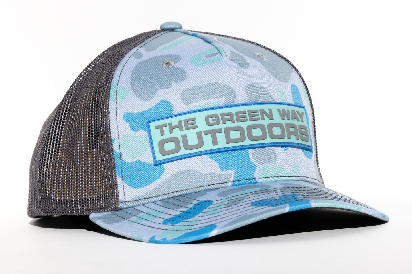Light Blue Camo Rubber Patch Hat