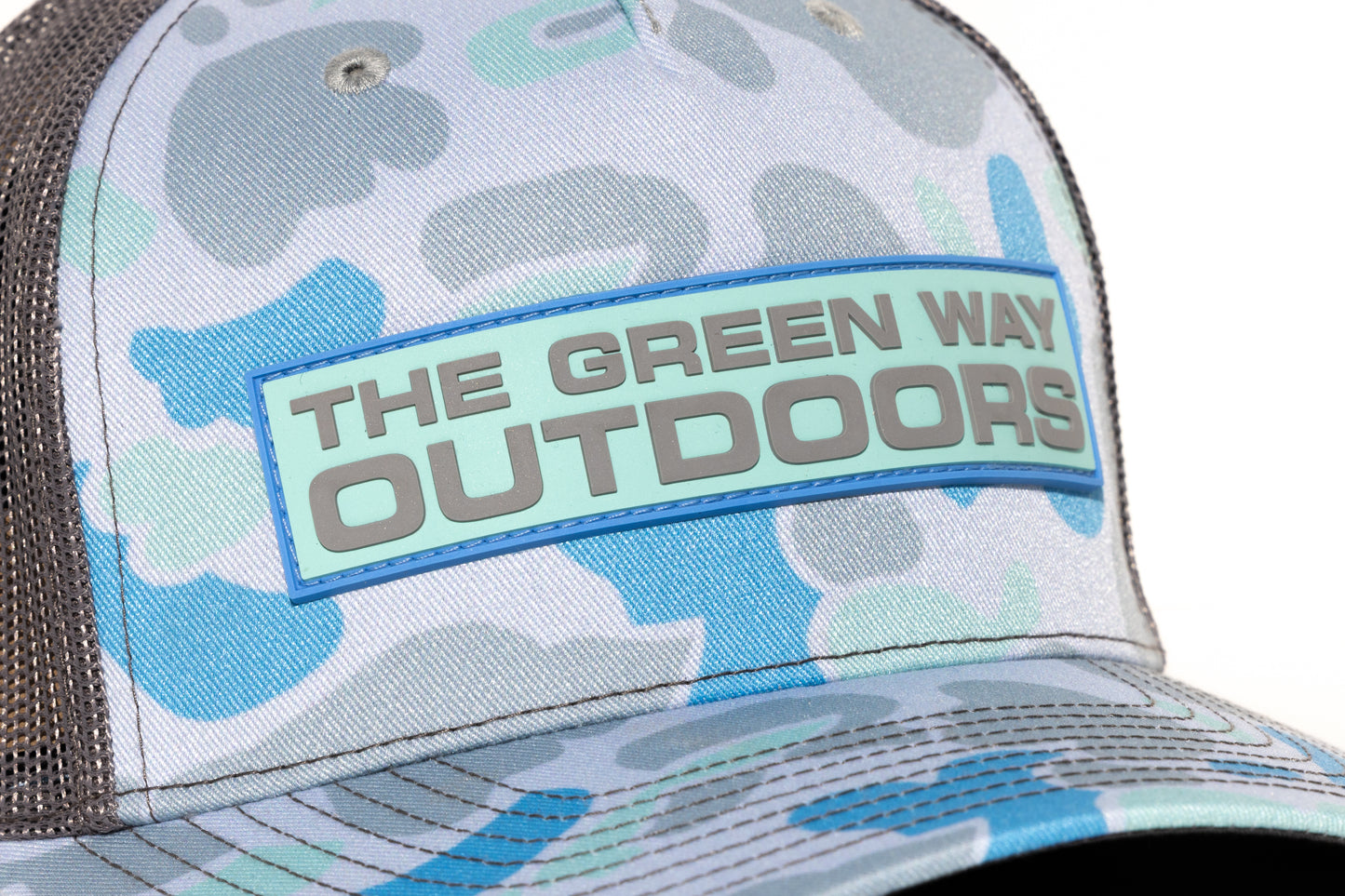 Light Blue Camo Rubber Patch Hat