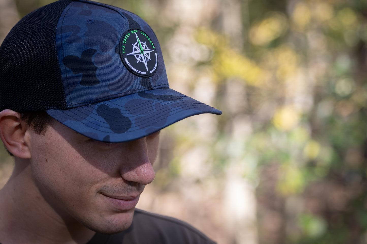 Black and Blue Camo Hat