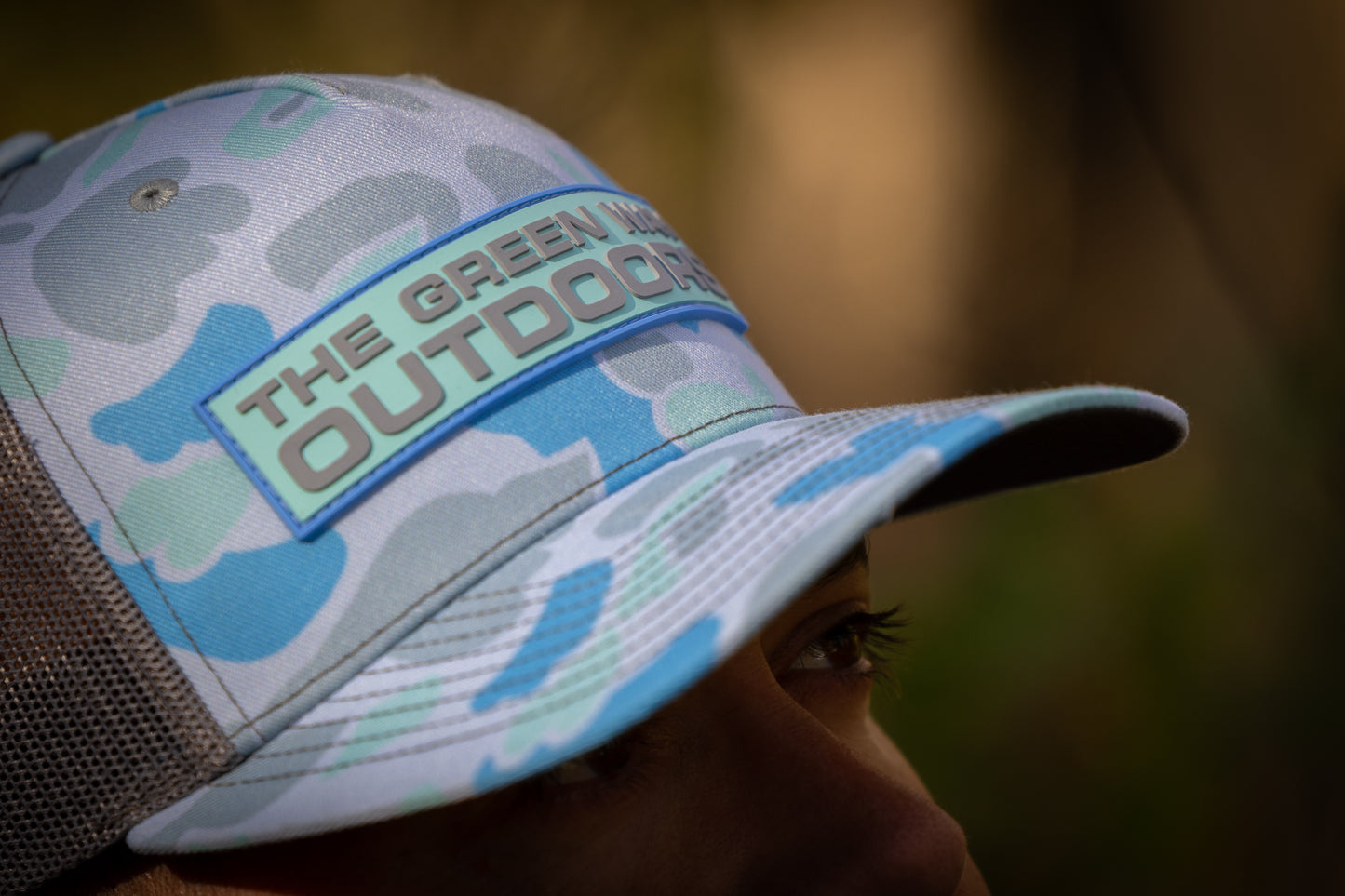 Light Blue Camo Rubber Patch Hat